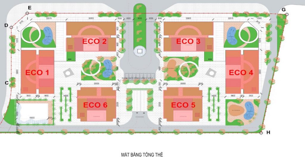 Mặt bằng tổng thể Eco Smart City Long Biên