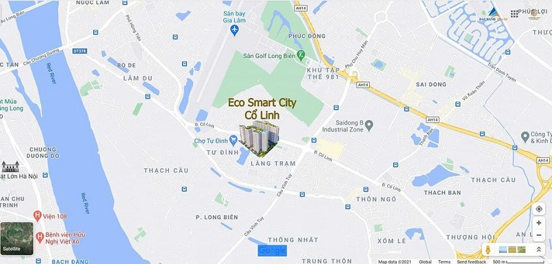 Vị trí dự án Eco Smart city Cổ Linh - Long Biên