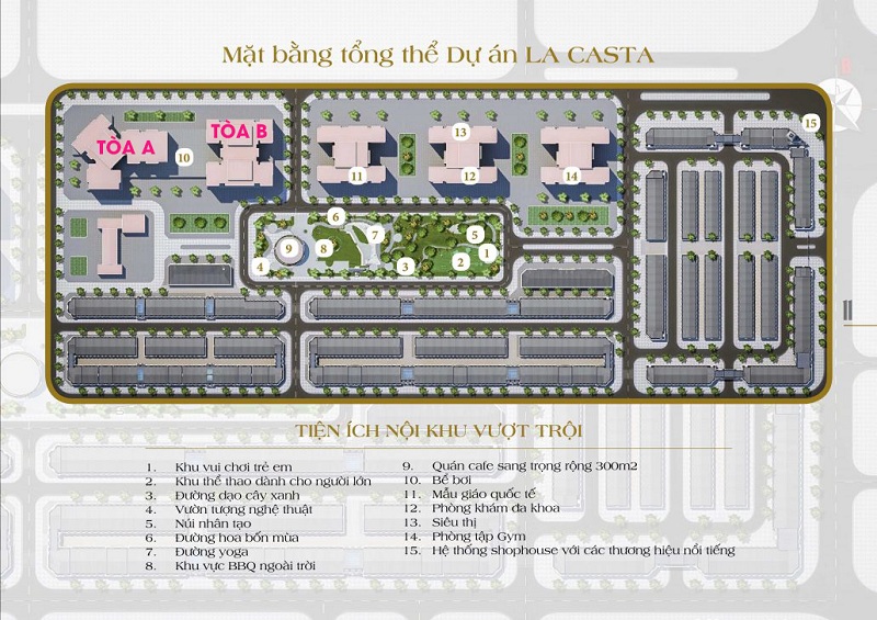 Mặt bằng tổng thể chung cư Lacasta Tower Văn Phú