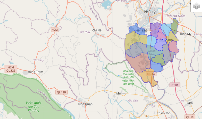 Bản đồ huyện Thanh Liêm - Hà Nam