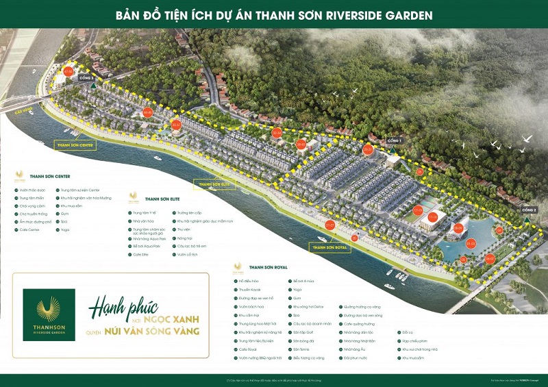 Tiện ích tổng quan khu đô thị Thanh Sơn Riverside Garden Phú Thọ
