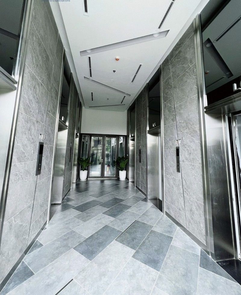 sảnh thang máy thực tế chung cư sky oasis